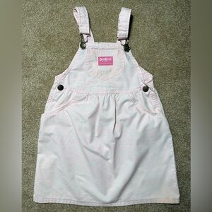Vintage OshKosh B’gosh‎ Girls Pink Floral Overall Dress Size 6 Made in USA 90s